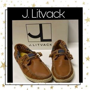 J. Litvack Leather Slip On Loafers 36.5